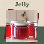 Pinterest Pin for How To Can Watermelon Jelly. Image of mason jars of watermelon jelly sitting on a counter.