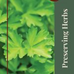 Pinterest Pin for Presering Herbs Tips and Tricks. Close up image of parsley growing in a garden.