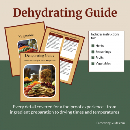 Sample pages from the Free Dehydrating Guide.