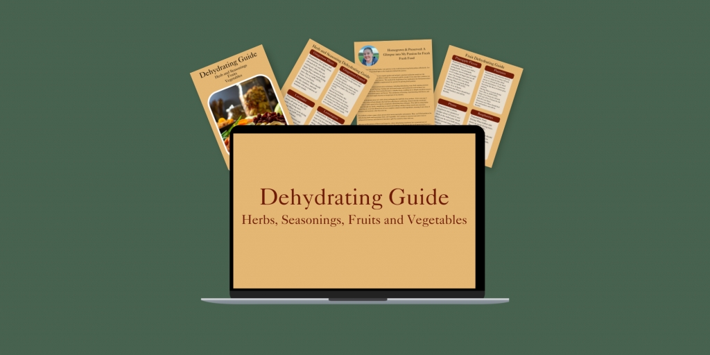 Dehydrator Guide Mockup showing sample pages from guide.