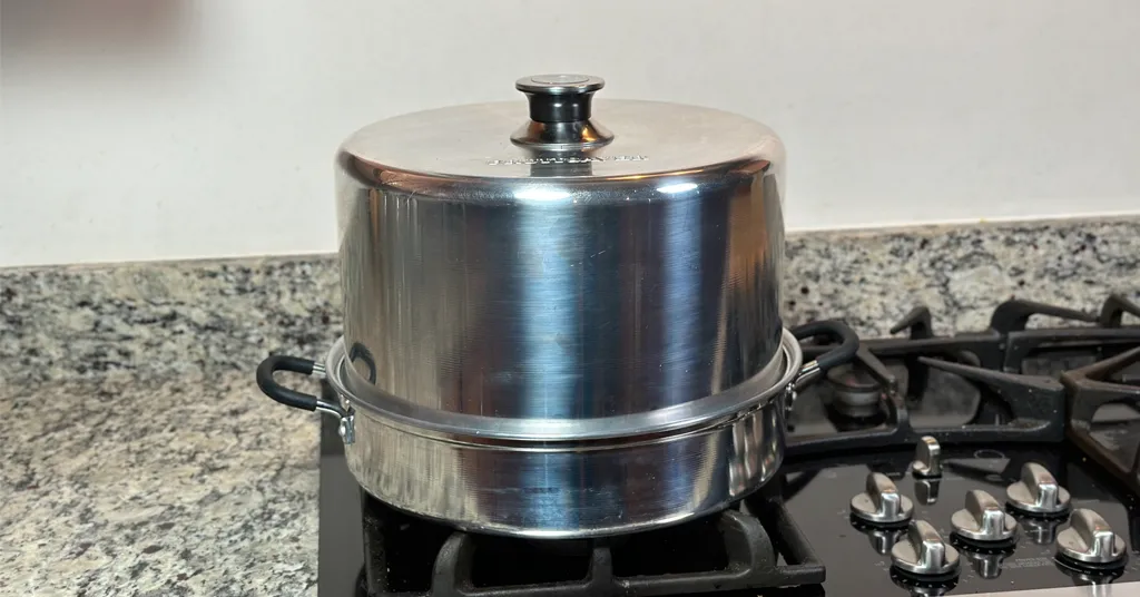 Steam Canner sitting on a stovetop